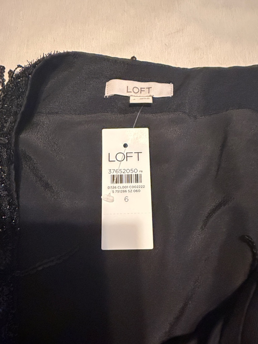 LOFT Black Sequin Fringe Mini Skirt 6 - Picture 3 of 4
